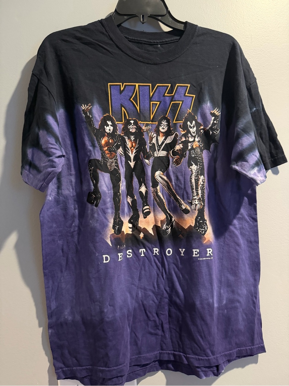 Vintage Y2K Liquid Blue Kiss Destroyer Mens Medium Short Sleeve Graphic T Shirt.